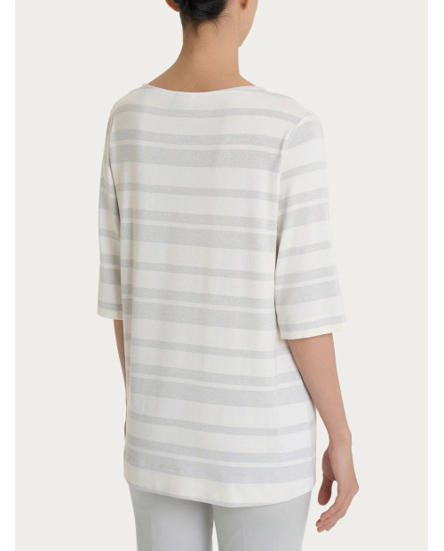 Ragno Maglietta con stripes in Viscosa Summer e Lurex DP77TW B
