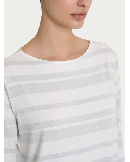Ragno Maglietta con stripes in Viscosa Summer e Lurex DP77TW B