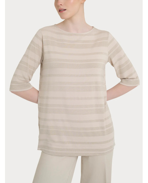 Ragno Maglietta con stripes in Viscosa Summer e Lurex DP77TW
